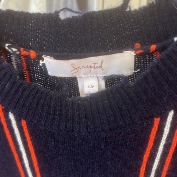 SCRIPTED Ethan Windowpane Plaid Crewneck, Wool Cashmere Blend, Saks Fifth Avenue - Picture 3 of 5